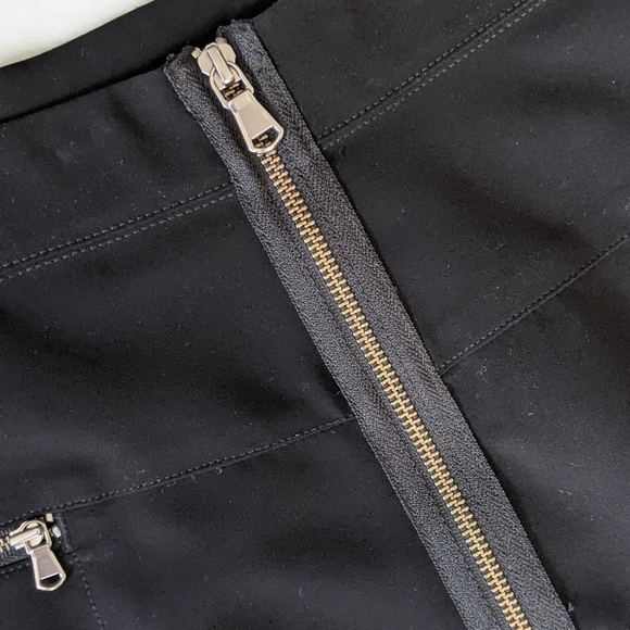 Marc By Marc Jacobs Skirt Mini Exposed Zipper Front Stripe Seams Black 10 EUC - Picture 11 of 15